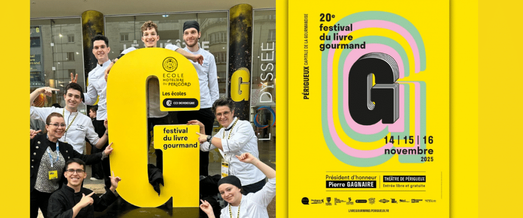 Étudiants de l’École Hôtelière du Périgord au Salon du Livre Gourmand de Périgueux 2025